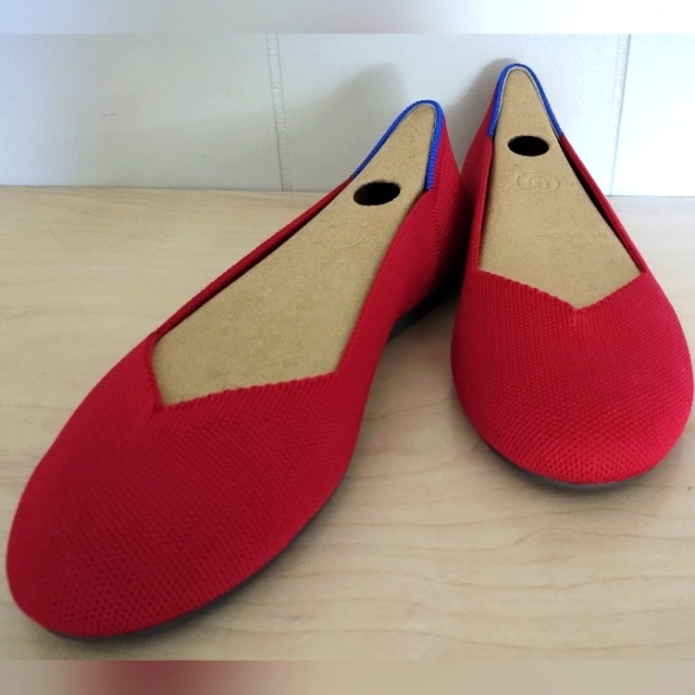 Women's Rothy's The Flat Shoes - Red - Size 7.5 - EUC box included